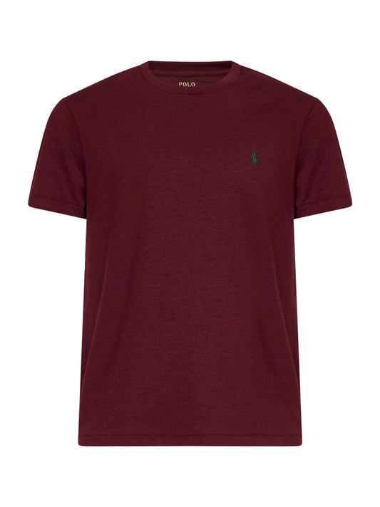 T-shirt mezza manica in cotone bordeuax