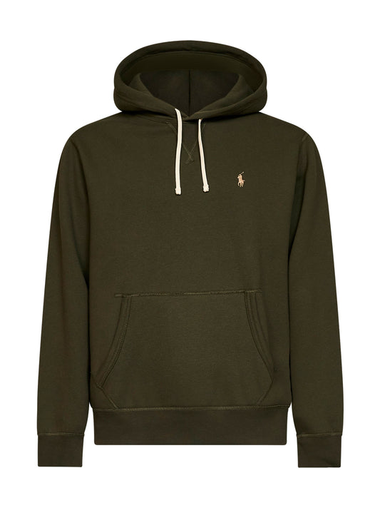 Olive green cotton blend hoodie