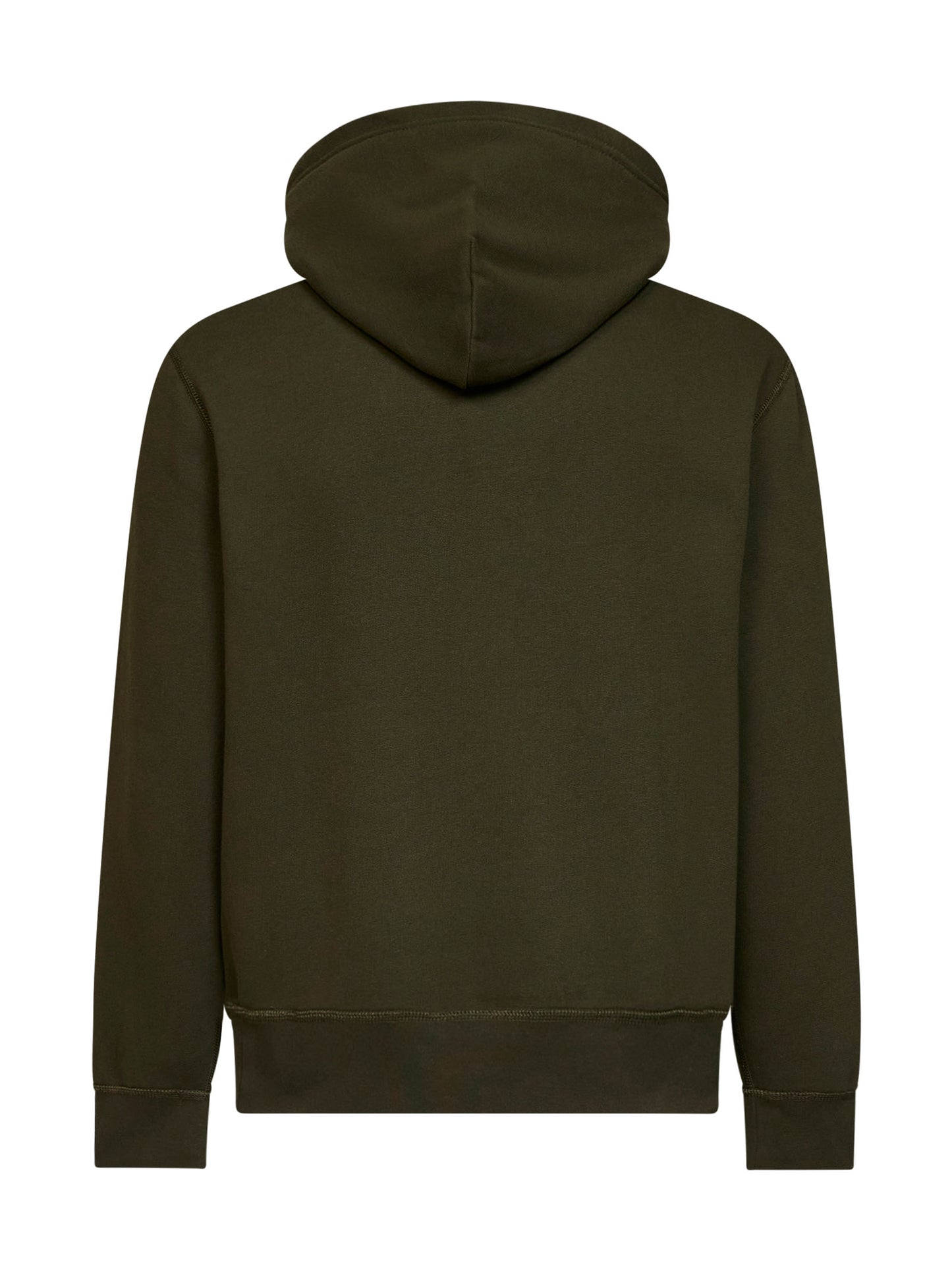 Felpa con cappuccio in misto cotone verde oliva