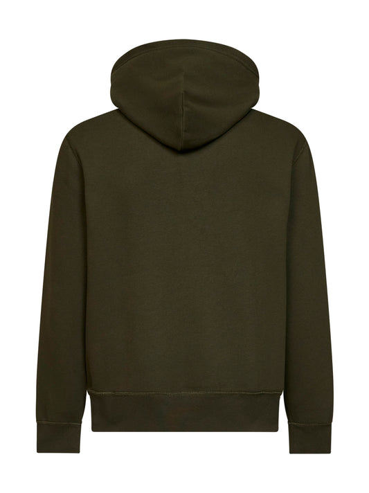 Olive green cotton blend hoodie