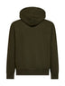 Felpa con cappuccio in misto cotone verde oliva