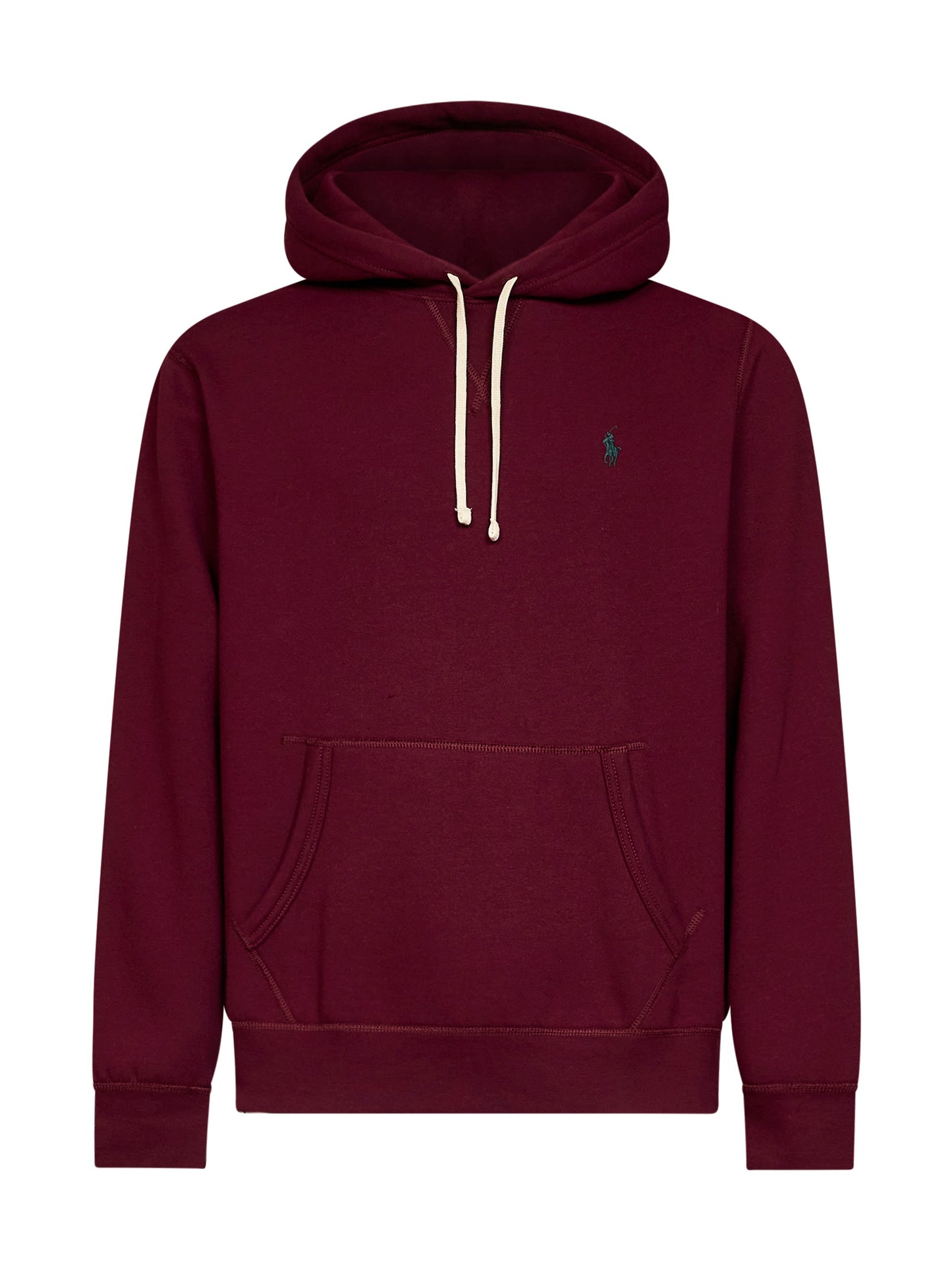 Felpa con cappuccio in misto cotone bordeaux