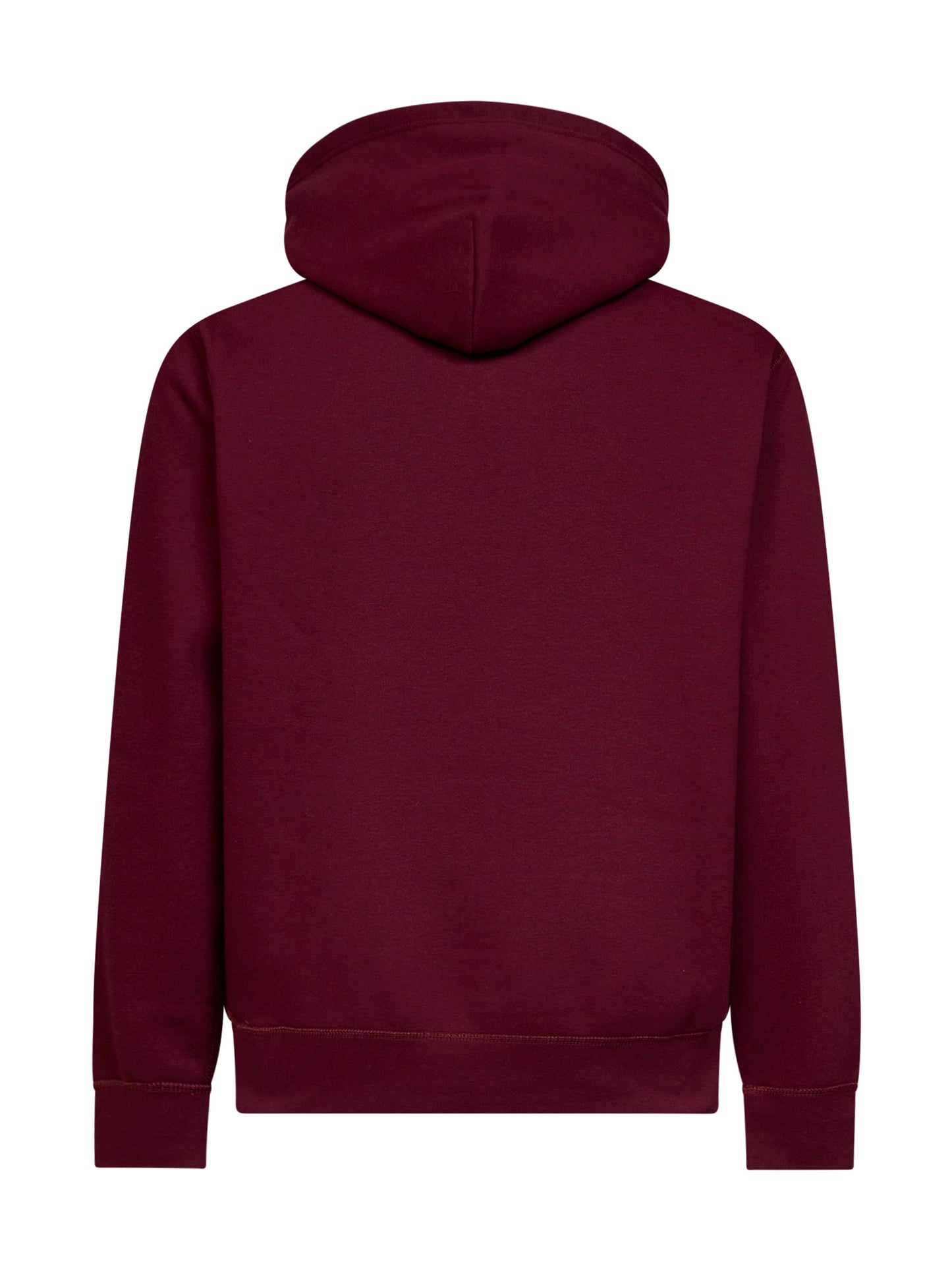Felpa con cappuccio in misto cotone bordeaux