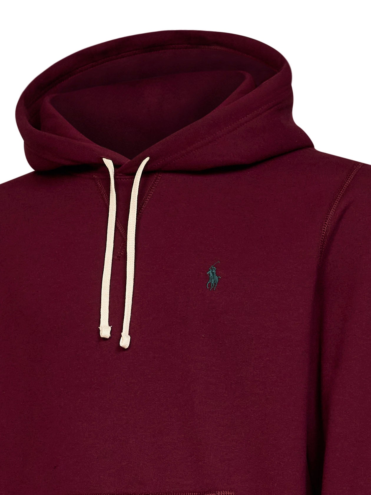 Felpa con cappuccio in misto cotone bordeaux