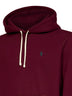Felpa con cappuccio in misto cotone bordeaux