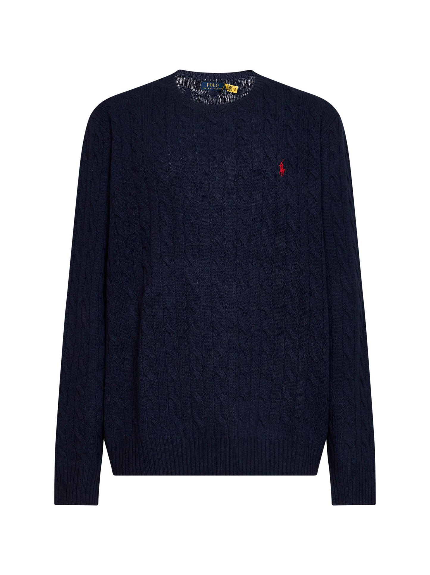Maglione Polo in maglia a trecce blu navy