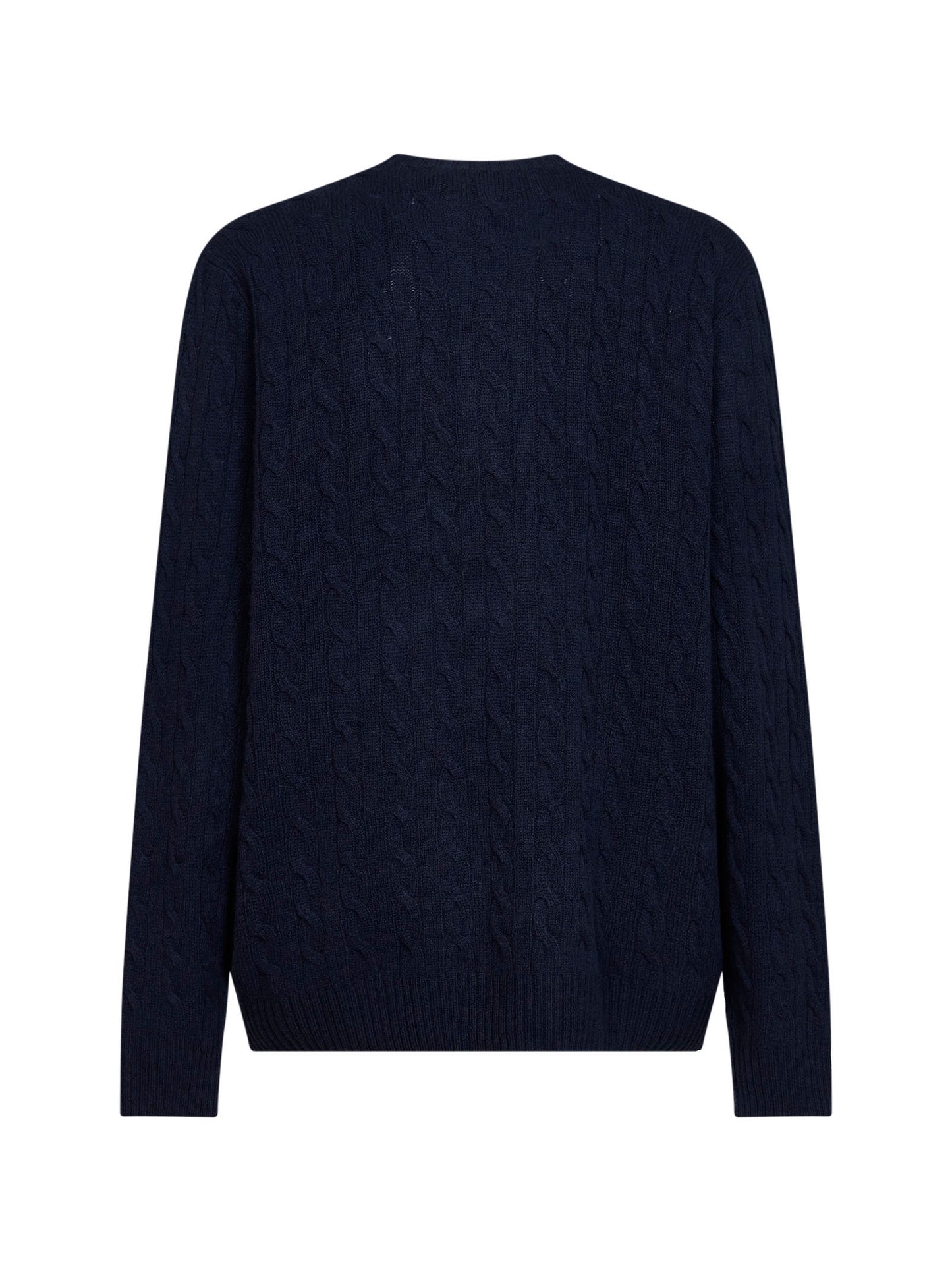 Maglione Polo in maglia a trecce blu navy