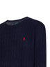 Maglione Polo in maglia a trecce blu navy