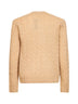 Camel melange cable-knit wool and cashmere sweater
