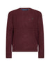 Aged wine heather cable-knit wool and cashmere sweater
