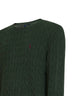 Green cable knit Polo sweater