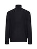 Black cable-knit wool and cashmere turtleneck sweater