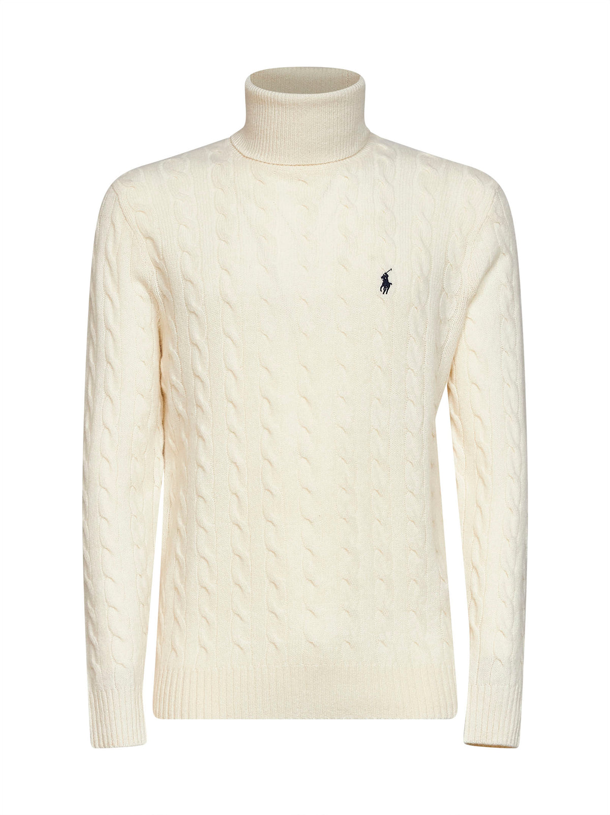 Andover cream cable-knit wool and cashmere turtleneck sweater