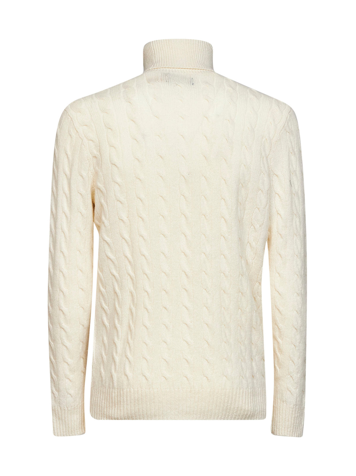 Andover cream cable-knit wool and cashmere turtleneck sweater