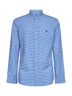 Camicia a quadri Slim-Fit in popeline stretch blu e bianco