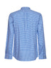 Camicia a quadri Slim-Fit in popeline stretch blu e bianco