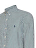 Green and white striped slim-fit Oxford shirt