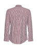 Camicia oxford slim-fit a righe in bianco e bordeaux
