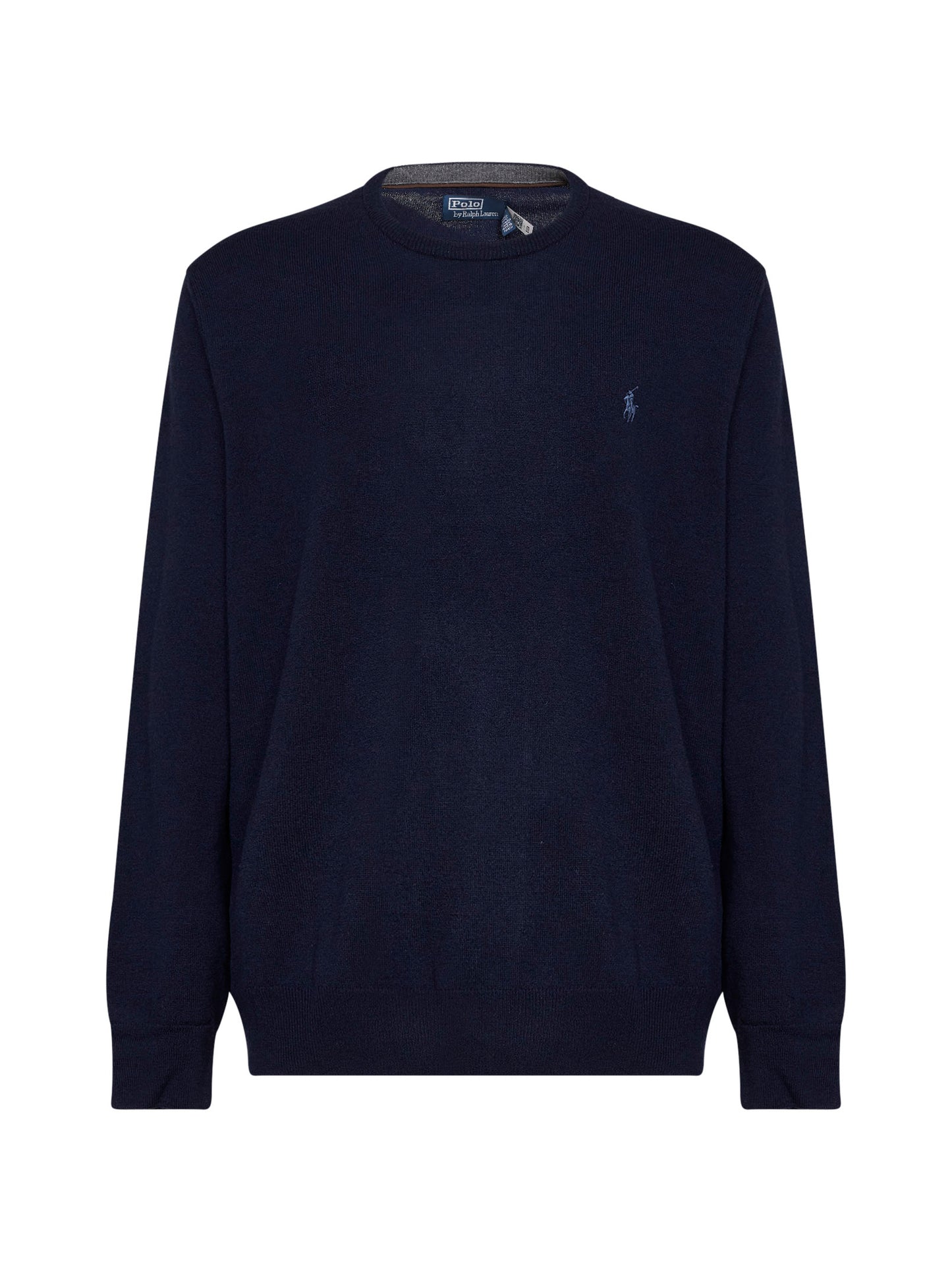 Maglione girocollo con logo blu