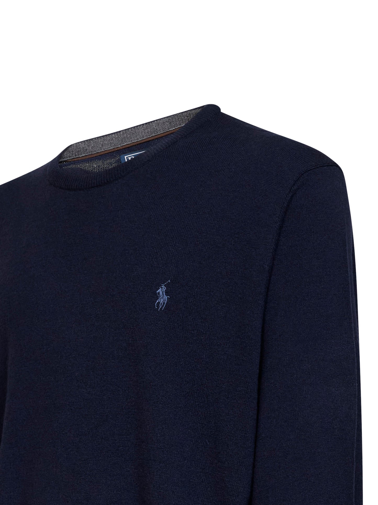Maglione girocollo con logo blu