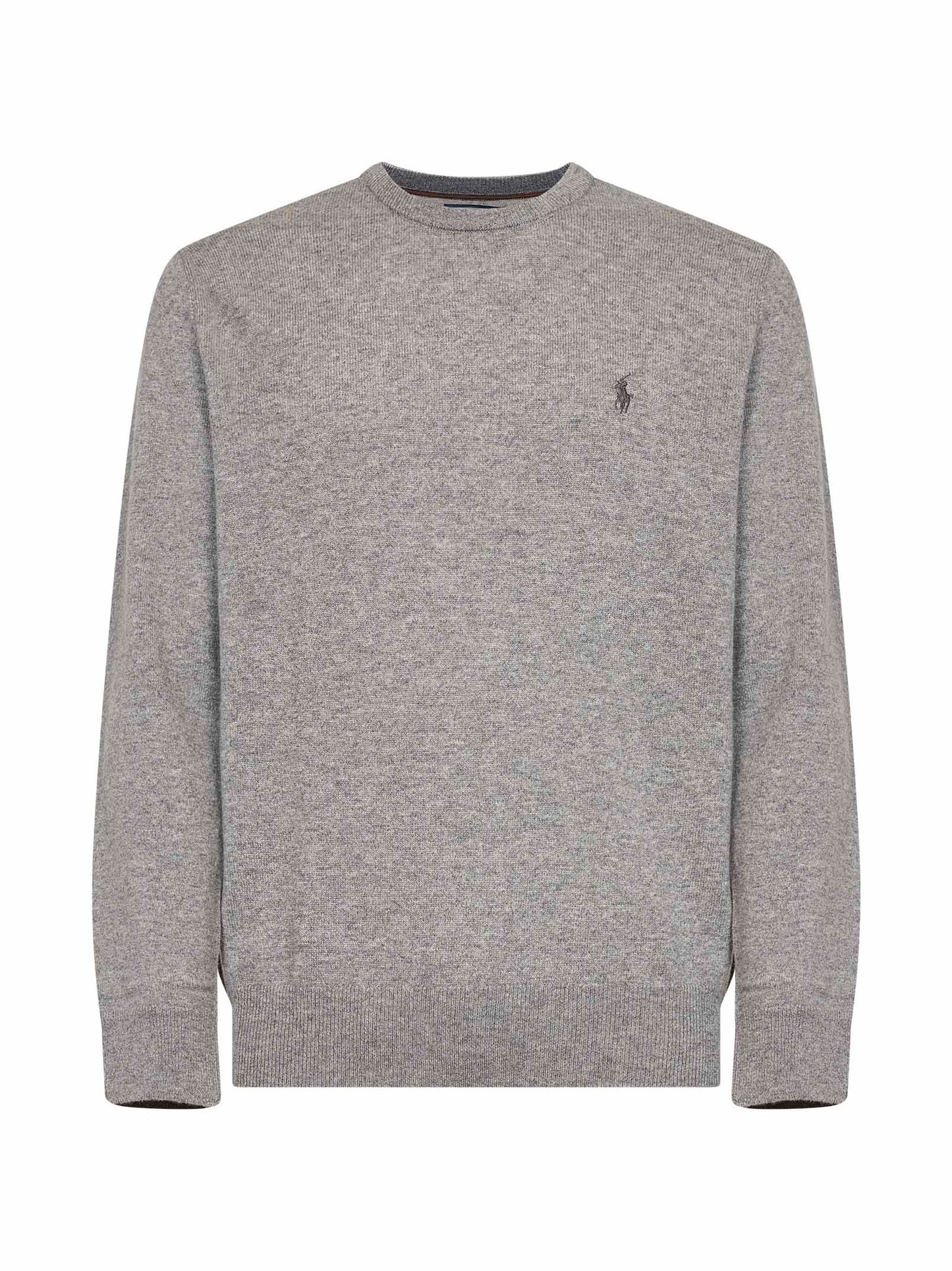 Maglione girocollo con logo grigio
