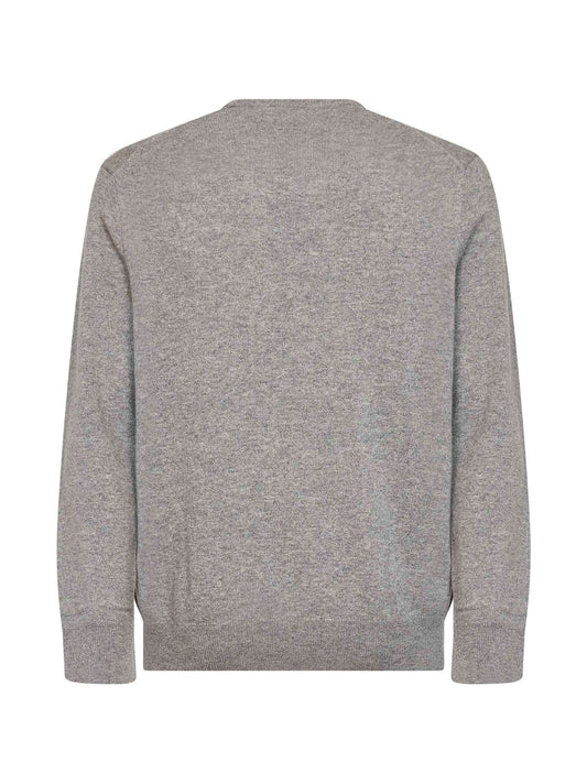 Grey crew-neck long-sleeved sweater