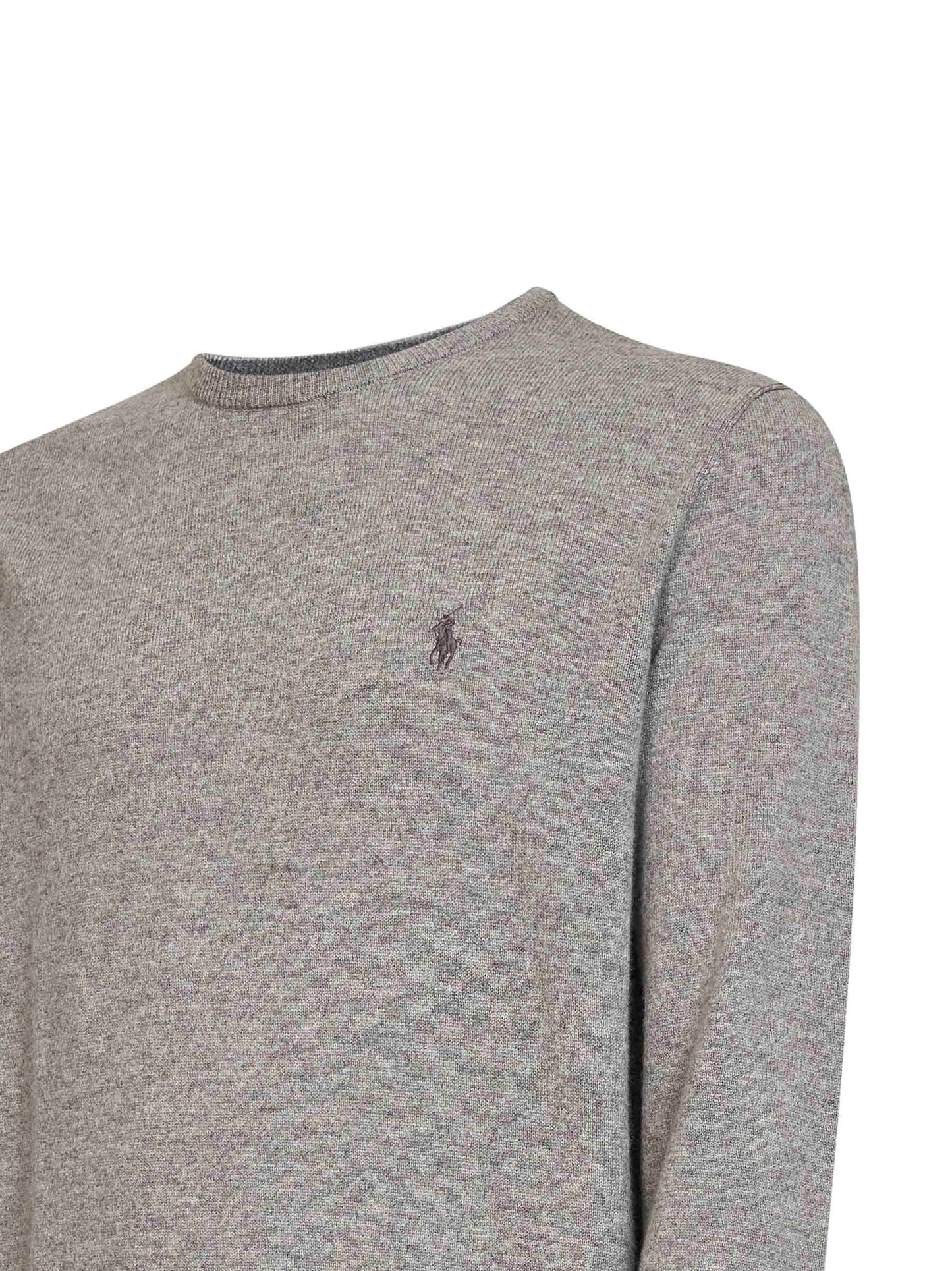 Maglione girocollo con logo grigio