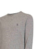 Maglione girocollo con logo grigio