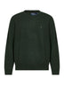Green crew-neck long-sleeved sweater