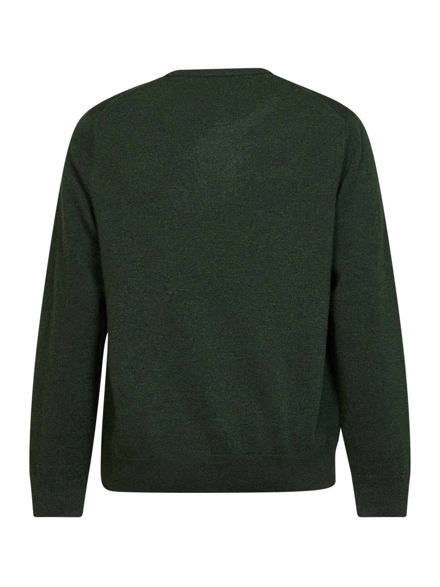 Green crew-neck long-sleeved sweater