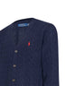 Hunter navy cable-knit wool and cashmere cardigan