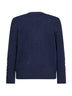 Hunter navy cable-knit wool and cashmere cardigan