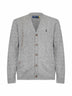 Cardigan in lana e cashmere a trecce grigio