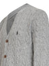 Cardigan in lana e cashmere a trecce grigio