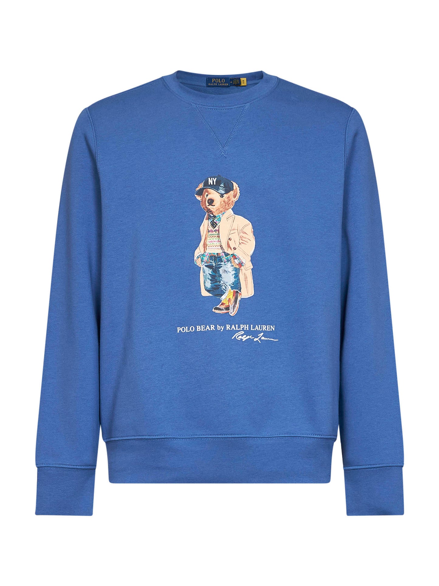 Felpa Polo Bear in misto cotone azzurro