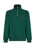 Felpa a mezza zip in cotone verde