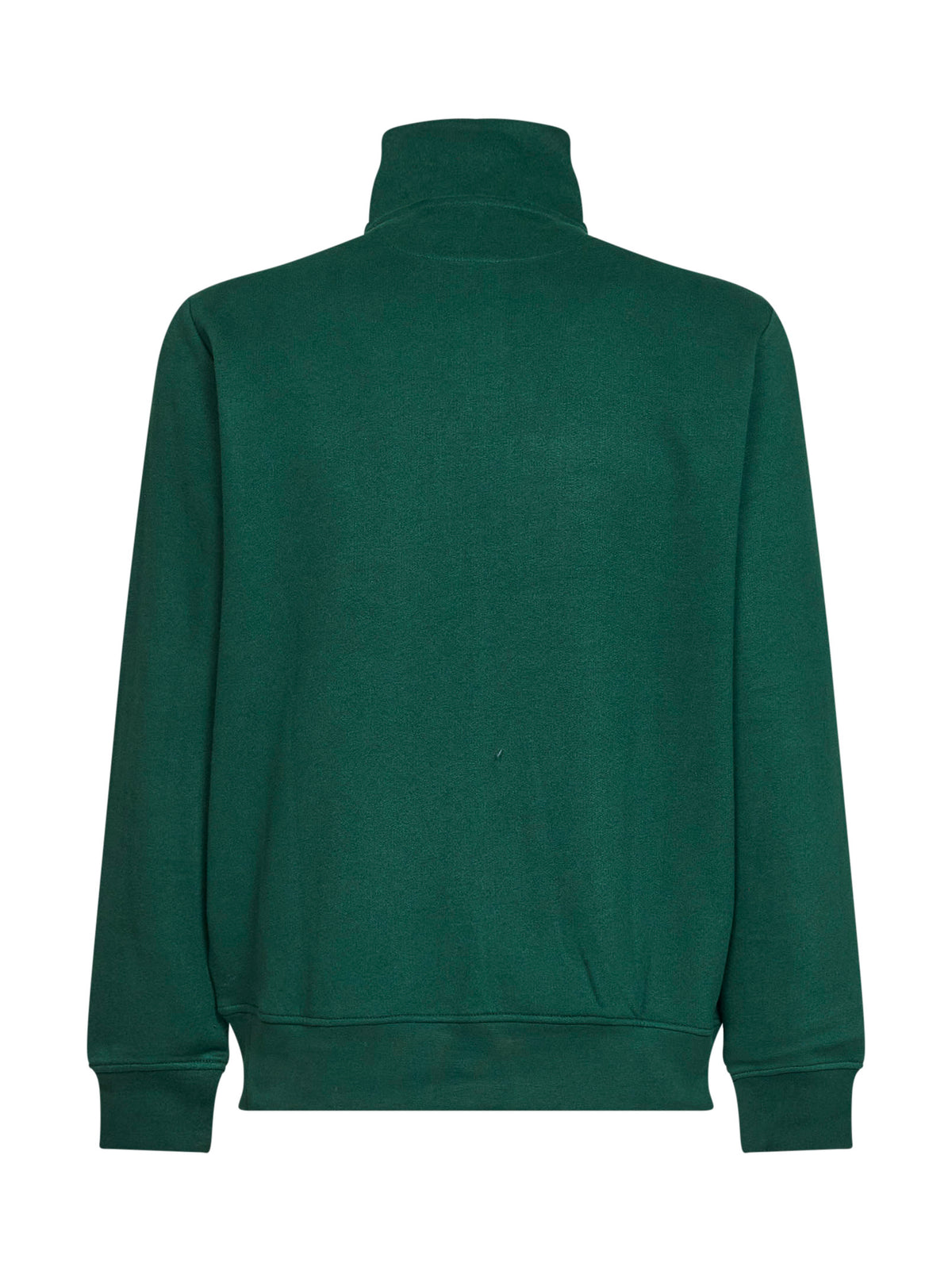 Felpa a mezza zip in cotone verde