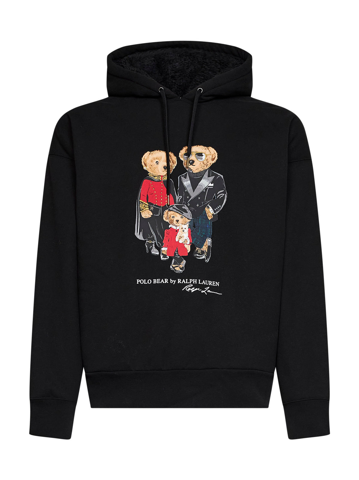 Felpa con cappuccio Polo Bear in misto cotone nero