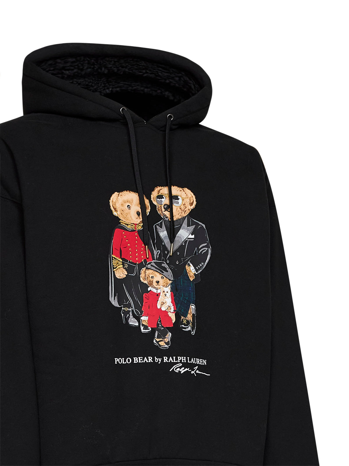 Felpa con cappuccio Polo Bear in misto cotone nero