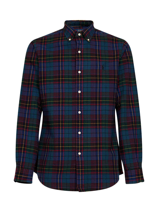 Camicia Oxford spazzolata in cotone multicolore