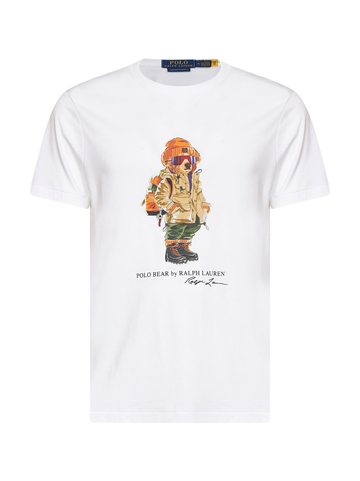 White cotton jersey Custom Slim-Fit Polo Bear T-shirt