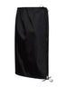 Black Re-Nylon straight midi skirt