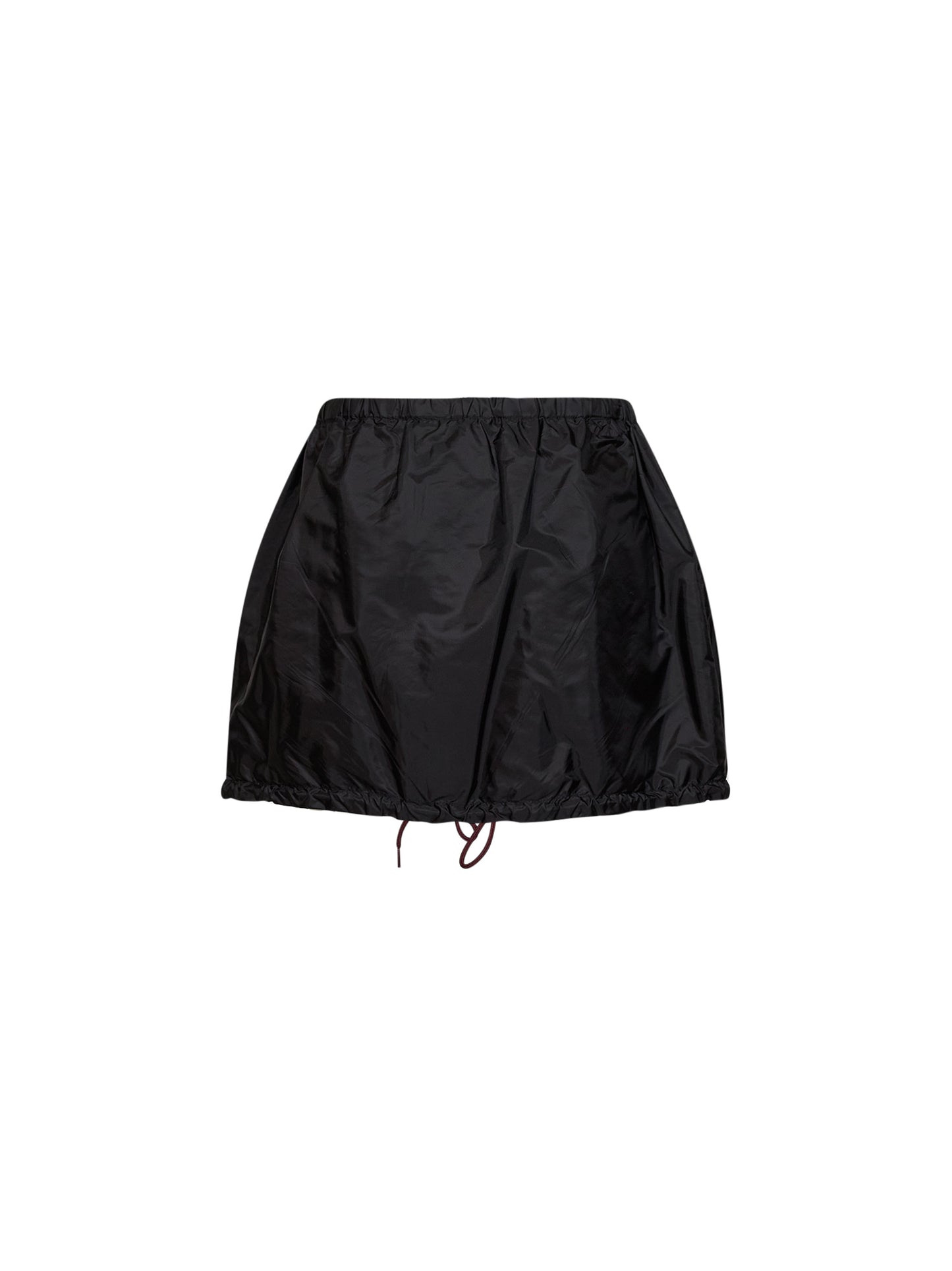 Black Re-Nylon zip-up mini skirt