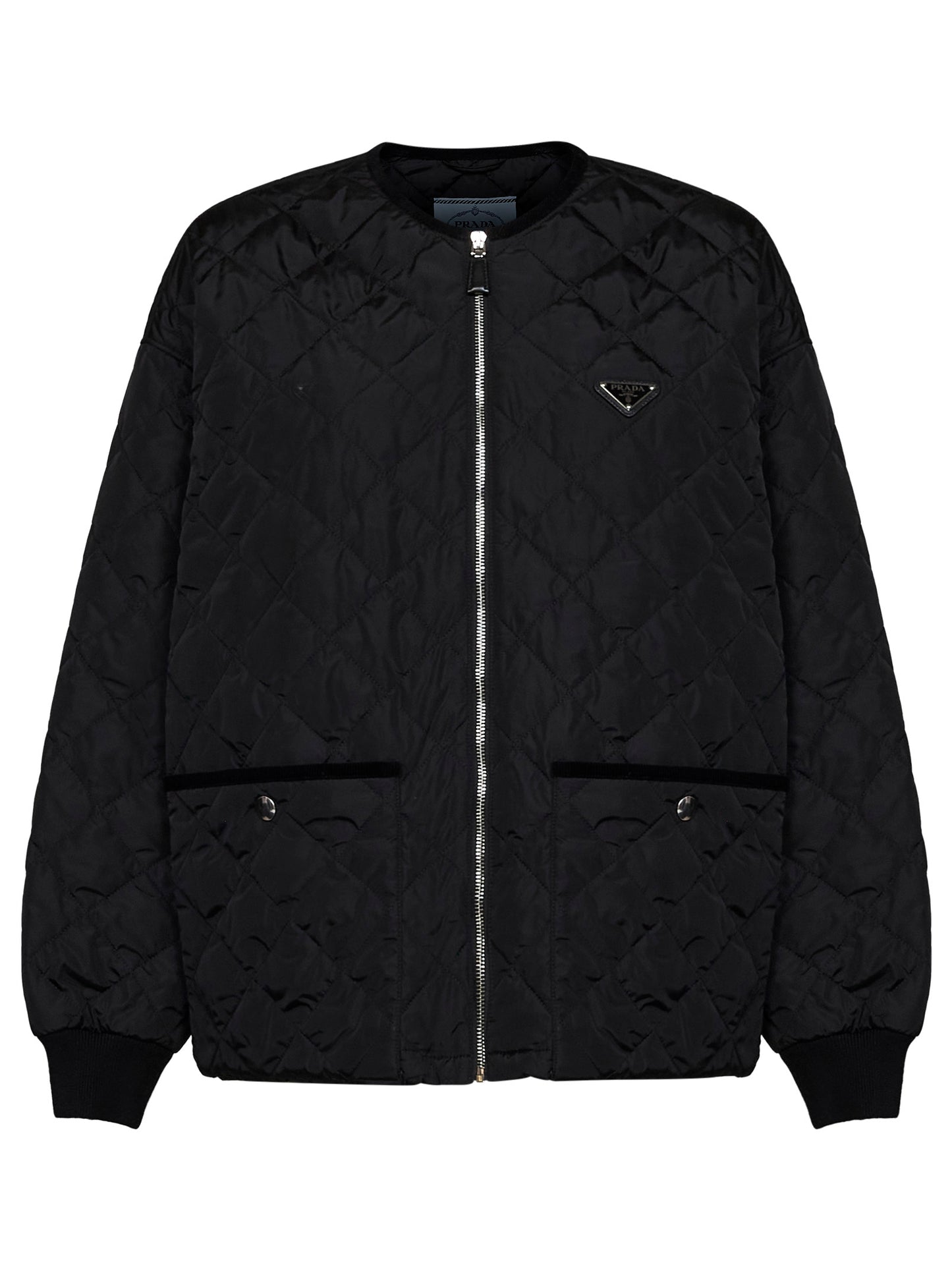 Black lightweight quilted Re-Nylon jacket