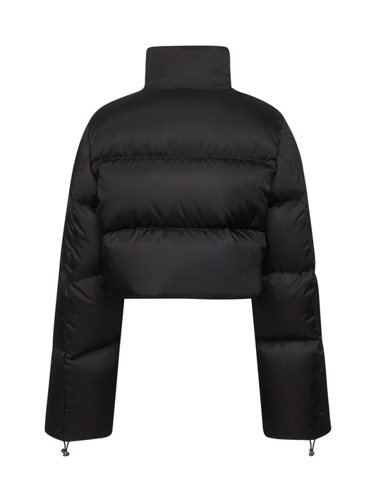 Black Re-Nylon cropped down jacket