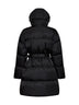 Piumino midi con cappuccio e marsupio in Re-Nylon nero