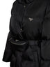 Piumino midi con cappuccio e marsupio in Re-Nylon nero