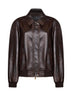 Blouson in nappa effetto vintage moro