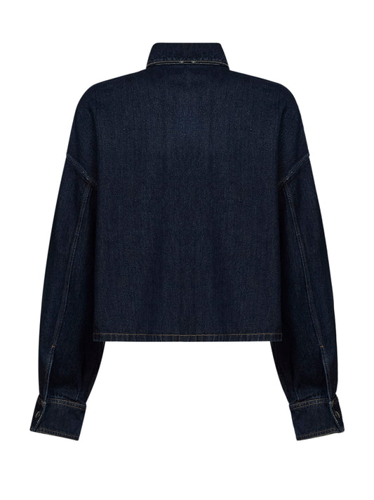 Camicia in denim di cotone blu