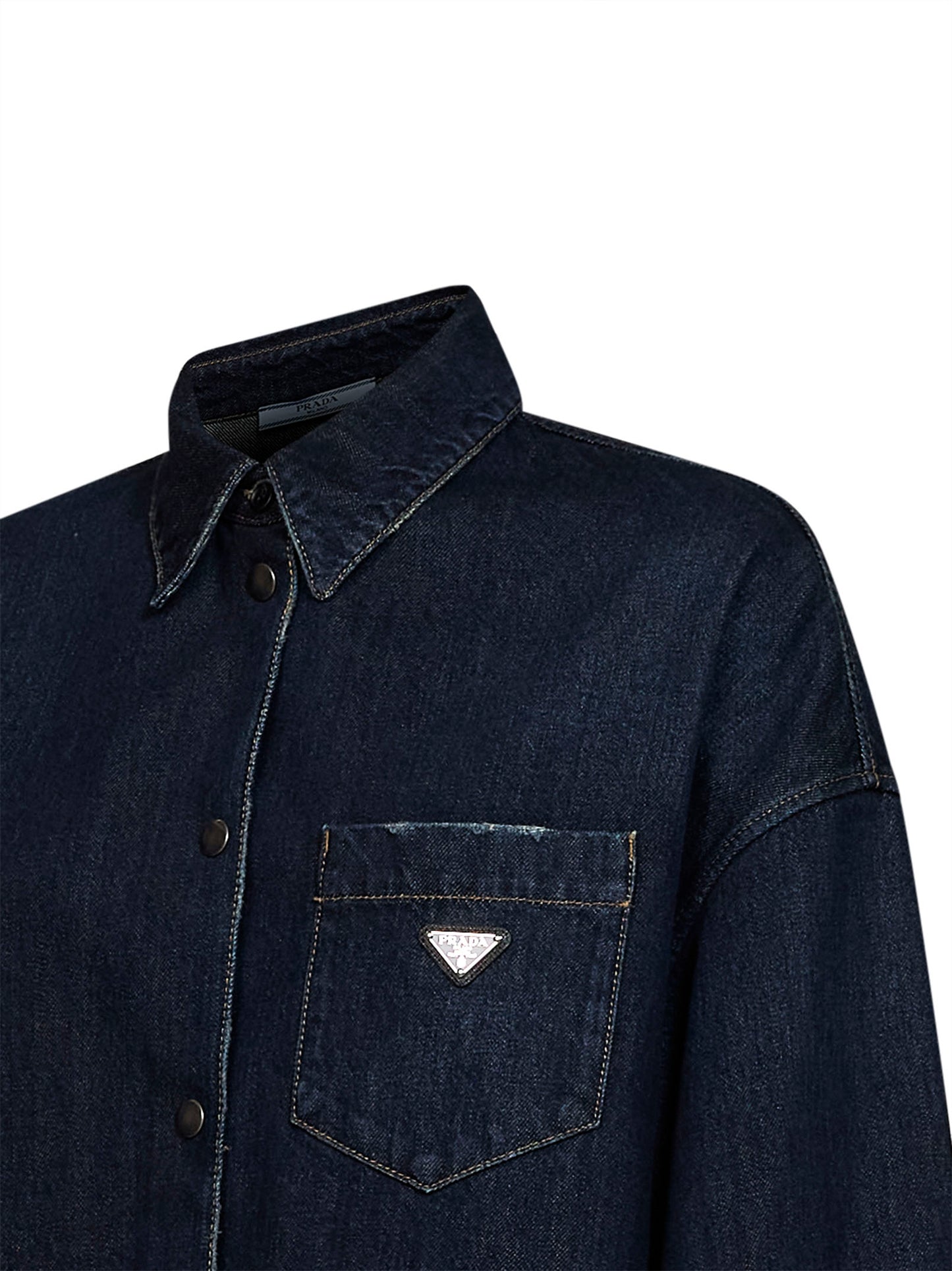 Camicia in denim di cotone blu